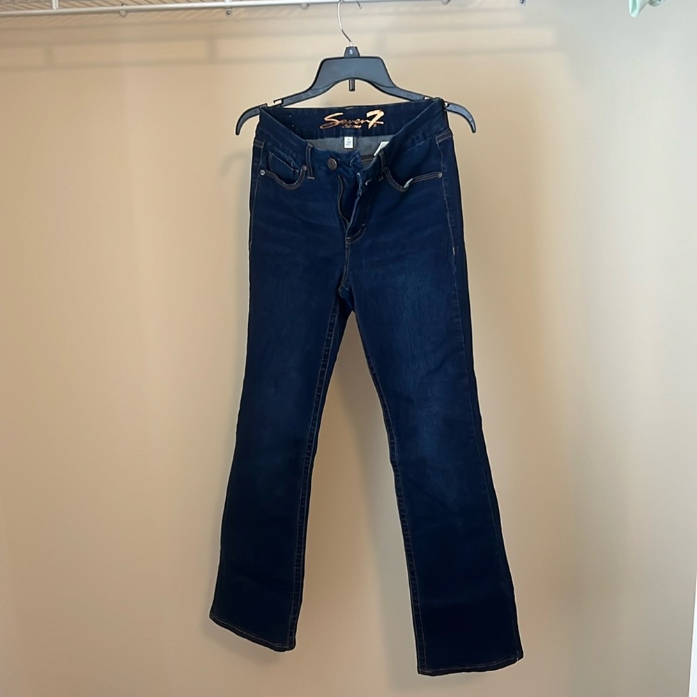 Seven Boot Cut Jeans in a dark wash